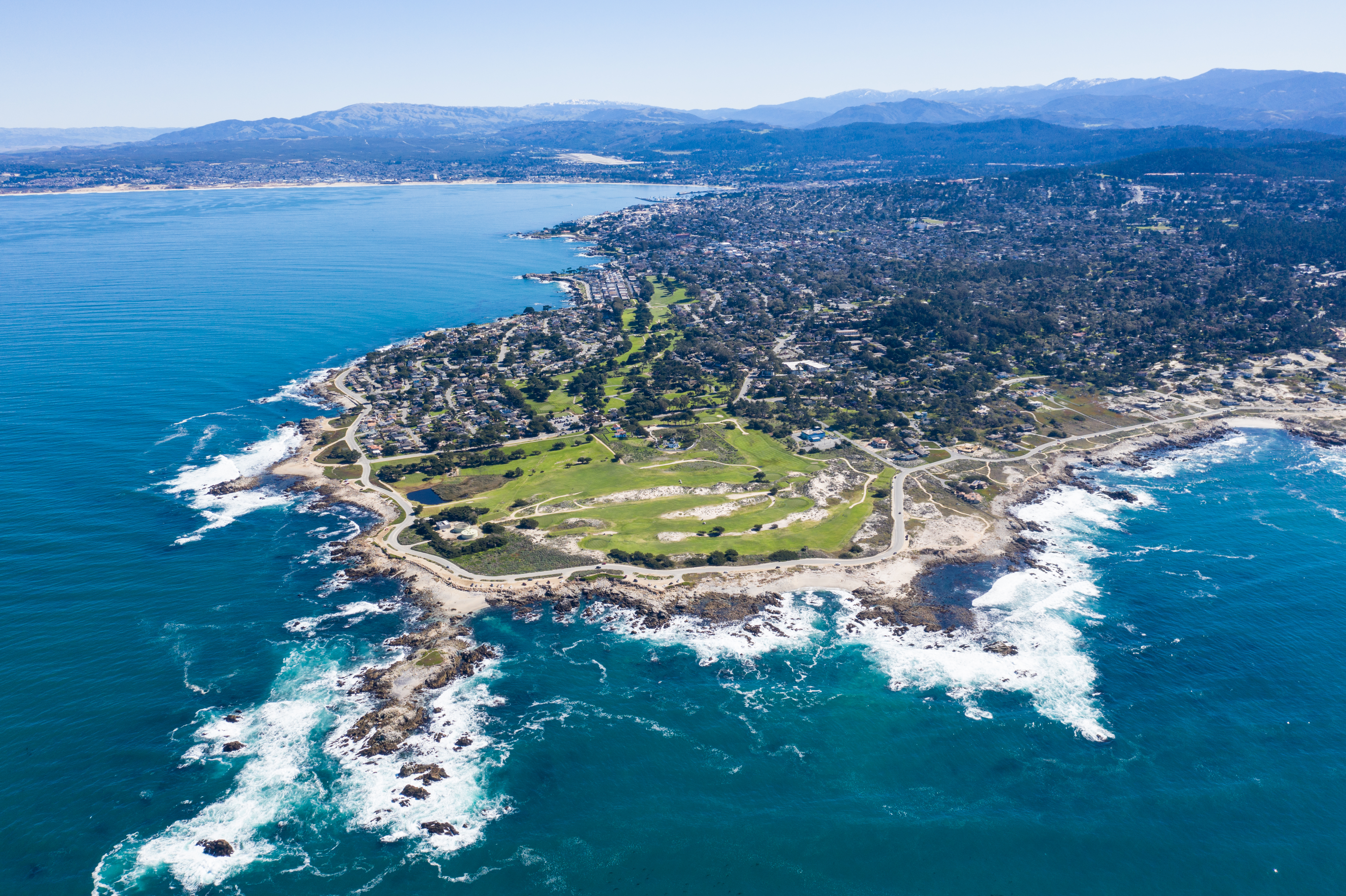 Aerial view of Monterey Bay, CA