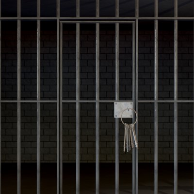 Jail cell with keys in lock