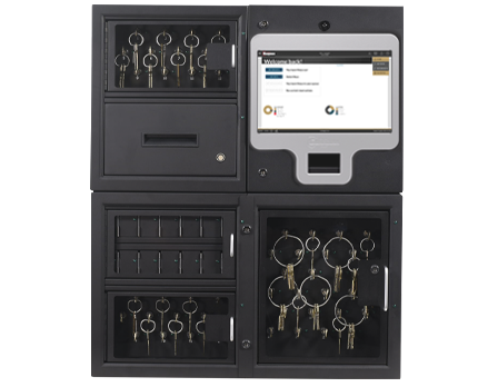 Front View of KeyTrak's Guardien edge system with display