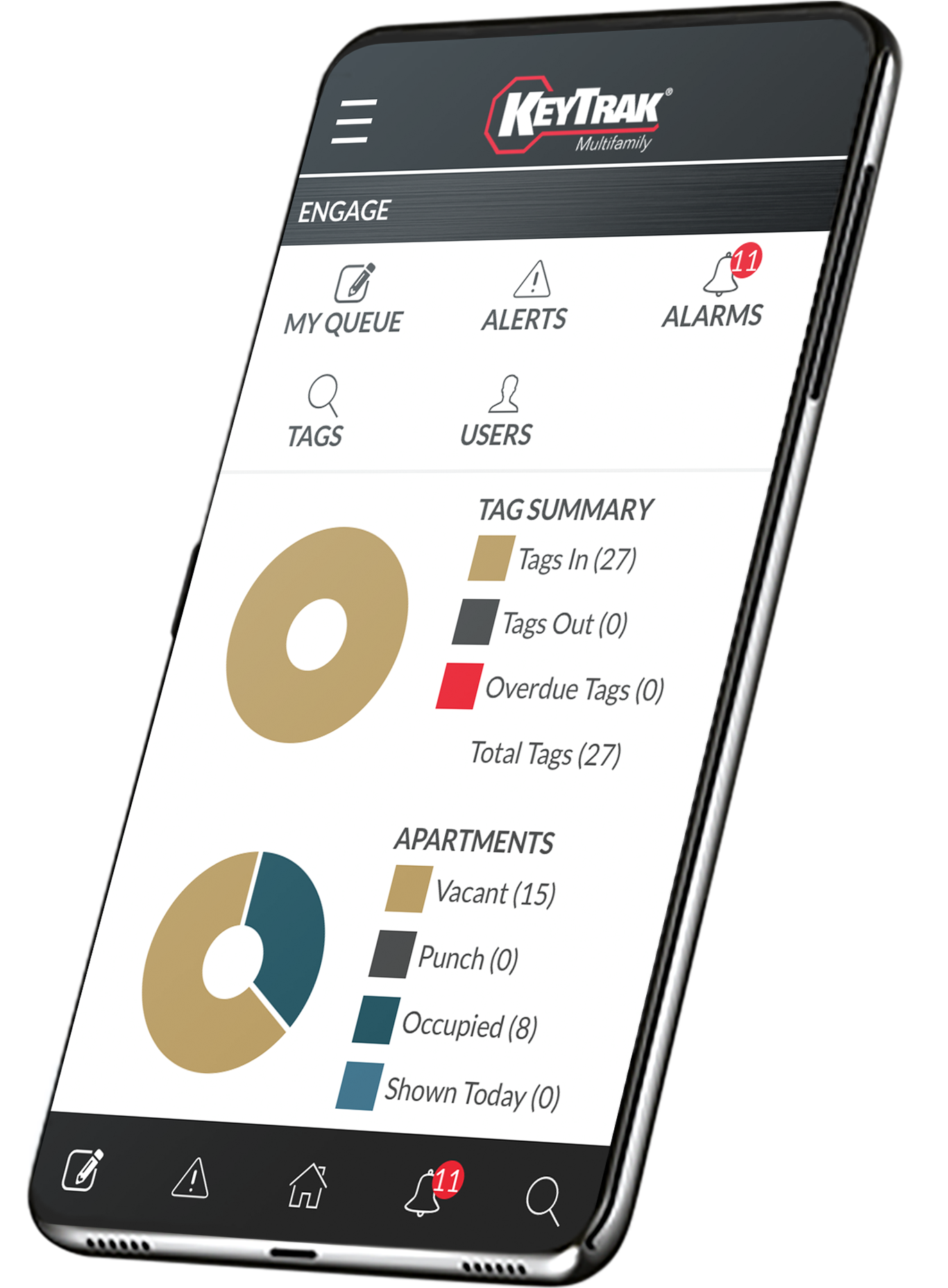 KeyTrak Edge Multifamily mobile app mockup