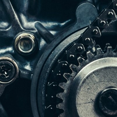 Closeup of gears and cogs