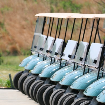 Row of golf carts
