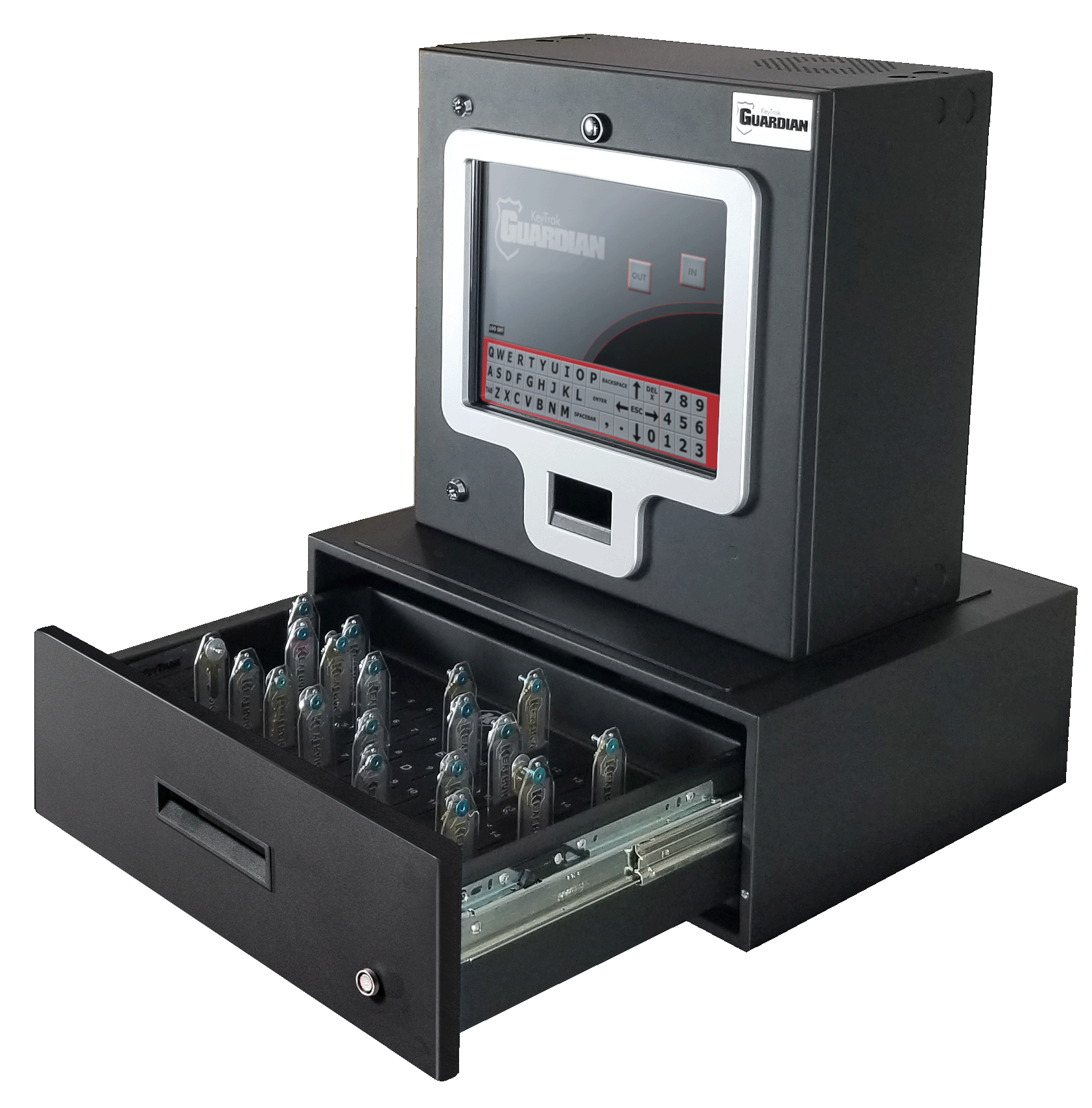 Guardian VCP sitting on top of an open KeyTrak drawer