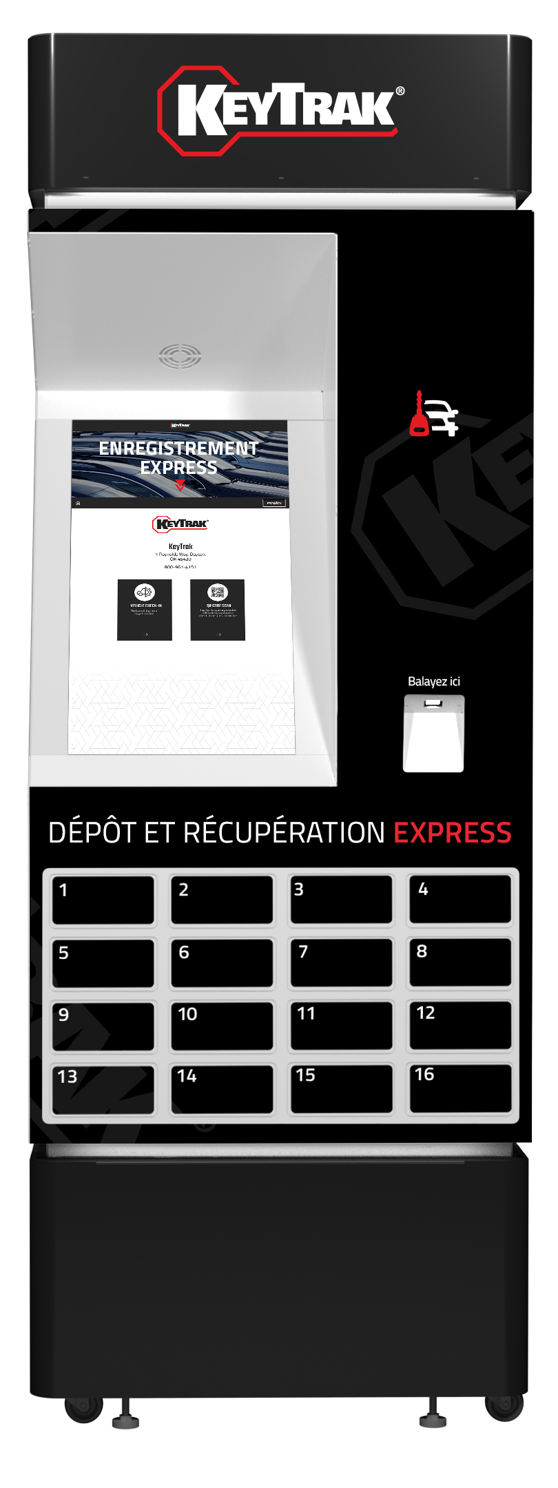 kiosque Service Express de KeyTrak droit devant