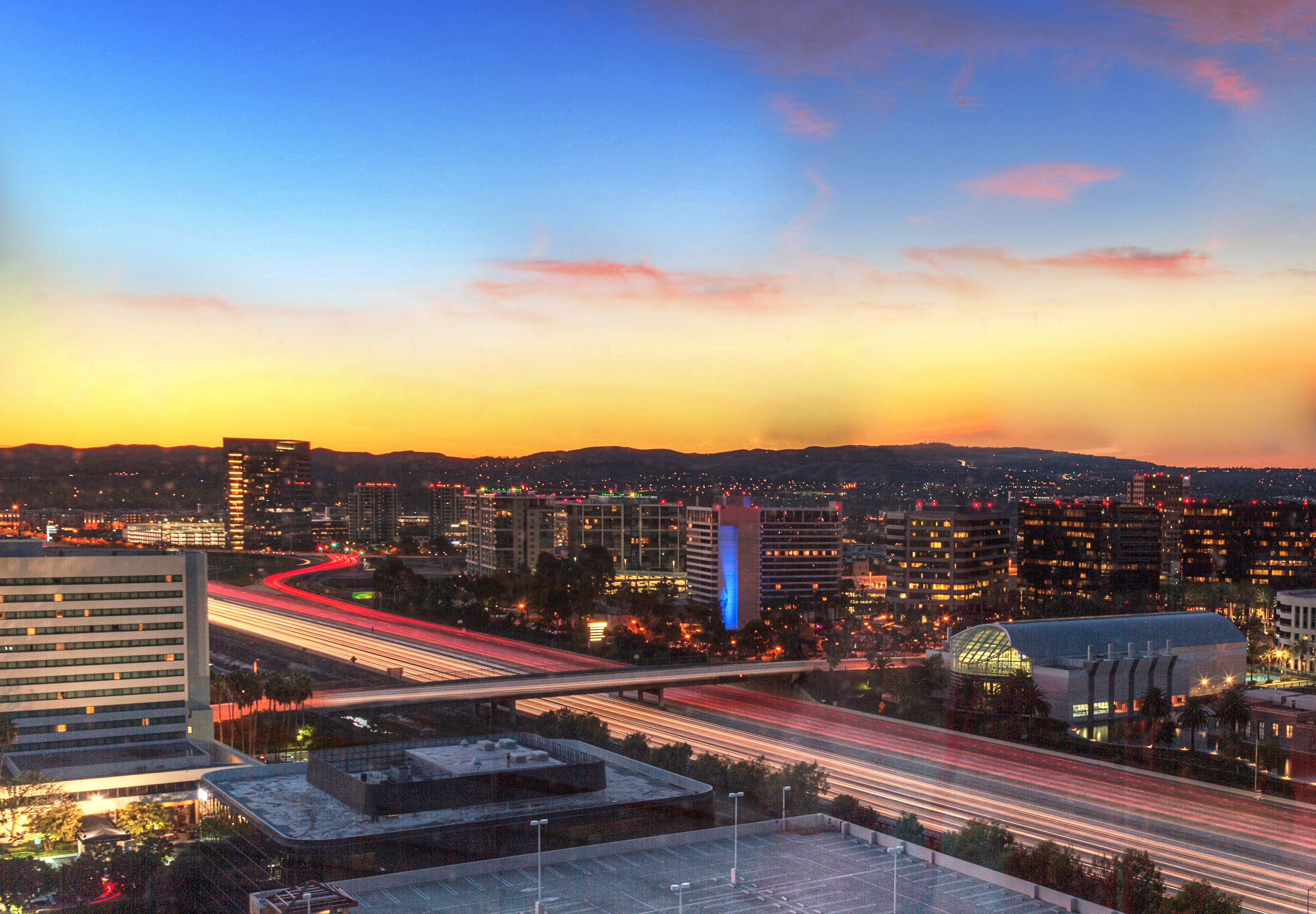 Irvine, CA night aerial