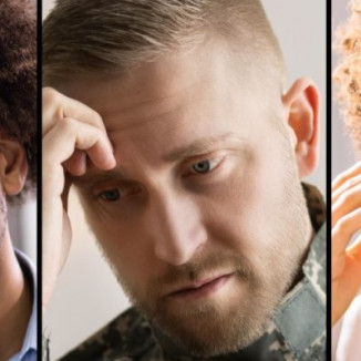 Man looked bored with head in hand