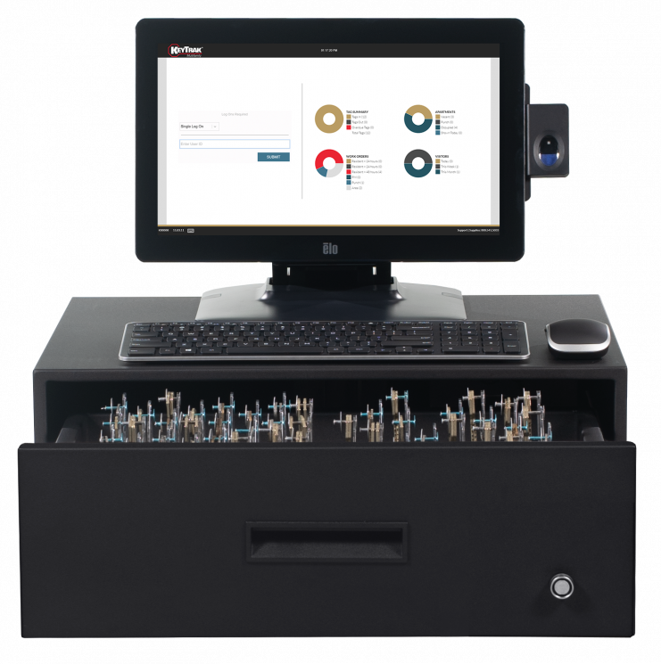 KeyTrak Edge Concierge system with open drawer